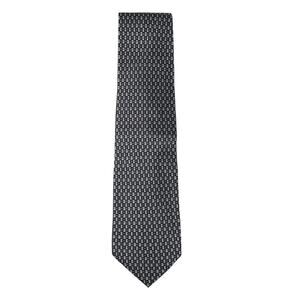 Vintage Perry Ellis 100% Silk Men's Necktie-Black/White Geo Print